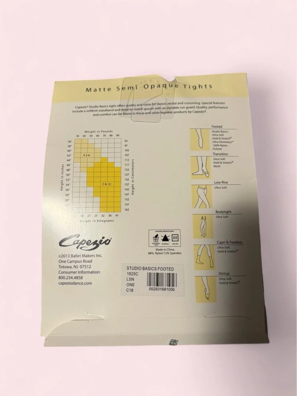Capezio Studio Basics Kids Tan Tights